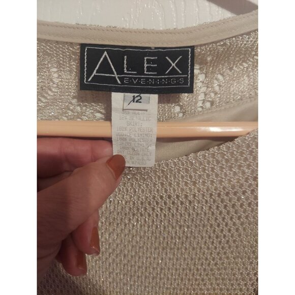 Alex Evenings Women's Mother Of The Bride Two Piece Shell Beige Gown Size 12 - Picture 8 of 16